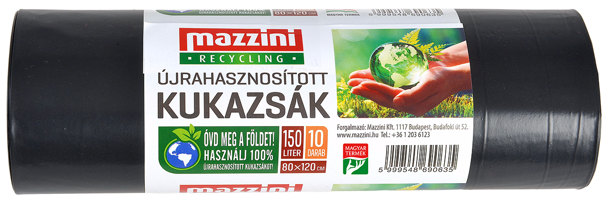 MAZZINI Újrahasznosított Kukazsák 150 L (80x120cm)